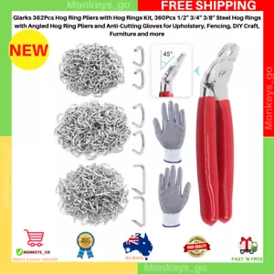 Straight Hog Ring Pliers Set & 362Pcs Galvanized Hog Rings Furniture Upholstery - Picture 1 of 8
