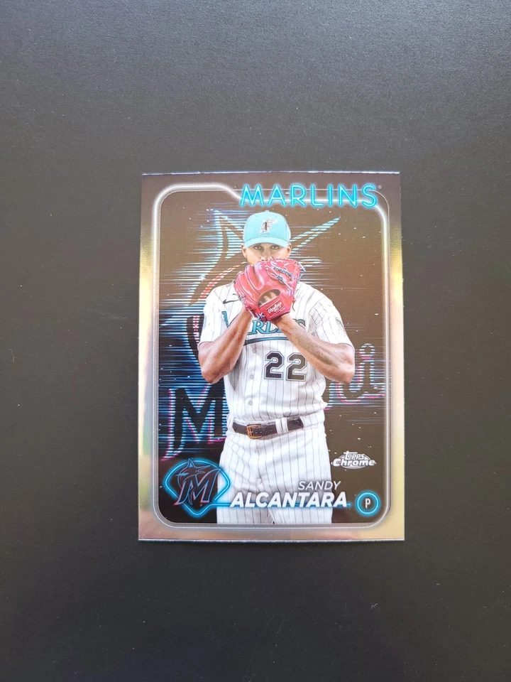 2024 Topps Chrome Light Board Refractor SP Sandy Alcantara #138 - Image 1 of 4
