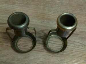 Lot of 2 Vintage Brass Metal Candle Holders for Long Slim Candles 5 inches - Picture 1 of 7
