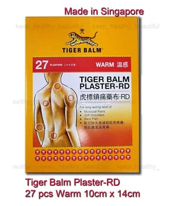 Tiger Balm Plaster-RD Warm Plasters 27 pcs 10cm x 14cm Made in Singapore - Picture 1 of 2