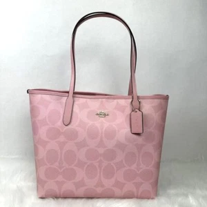 COACH CITY TOTE IN SIGNATURE CANVAS CAL49/powder Pink - Picture 1 of 4