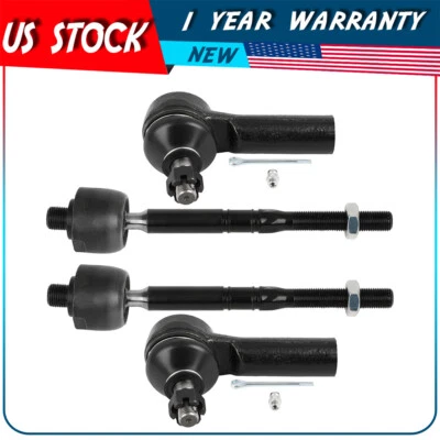 Front Inner Outer Steering Tie Rod End For 2010-2012 Ford Escape Mazda Tribute - Image 1 of 4