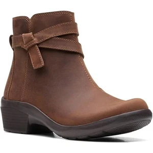 Good Condition Clarks Women's Leather Heel Boots - Size 8.5 - Imagen 1 de 9