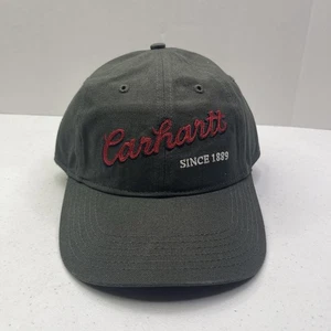 Cappello berretto regolabile con cinturino in tela d'anatra CARHARTT scritta VERDE - Foto 1 di 4