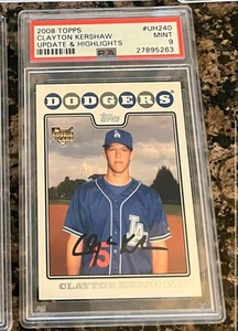2008 Topps Update PSA Mint 9 Clayton Kershaw RC PSA 9 Los Angeles Dodgers #UH240 - Picture 1 of 2