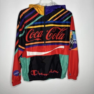 Куртка мужская Champion Coca Cola средняя многоцветная ветровка на молнии 1/4 UltraFuse - Изображение 1 из 4