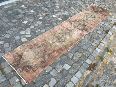 土耳其复古地毯手工羊毛地毯波西米亚长条地毯家用地毯 2,2 x 10 英尺 — 第 1/4 张图片