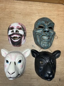 Set Of 4 Wyatt Family Plastic Masks WWE Fiend Rowan Strowman Uncle Howdy Replica - Picture 1 of 9