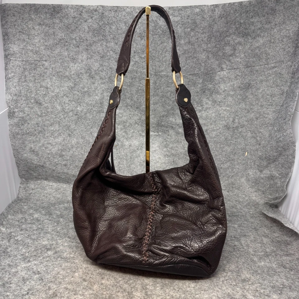 Bolsa de ombro Sigrid Olsen couro hobo costurada country boho bolsa minimalista - Imagem 1 de 4