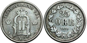 SWEDEN  25 ORE 1878 KM# 738 - Imagen 1 de 1