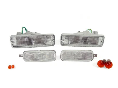 EURO CLEAR FRONT BUMPER SIGNALS + SIDE MARKER LIGHTS FIT FOR 89-90 NISSAN 240SX Foto 1 de 4