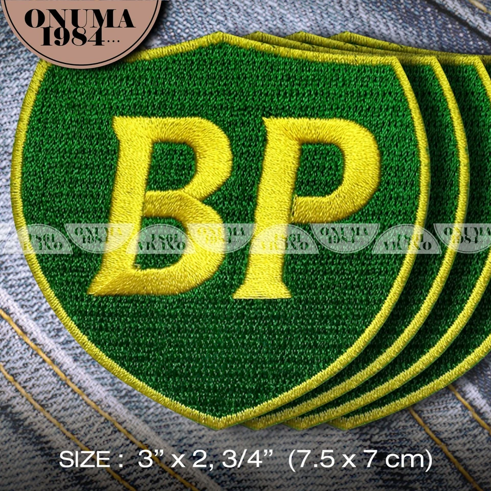 4x BP Patch Iron on Jacket Clothing T-Shirt Outfit Racing Car meet Motor Oil  - Image 1 of 1