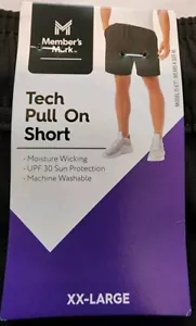 Pantalones Cortos Tech Pull-On Member's Mark Para Hombres Talla XXL Negros NUEVOS NUEVOS CON ETIQUETAS Cordón Elástico - Imagen 1 de 4