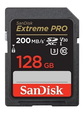 SanDisk Extreme PRO 128GB 200MB/s SDXC SD Memory Card UHS-I U3 Class10 SDSDXXG - Image 1 of 2