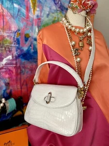 Ultra Rare Vintage GUCCI White Shoulder Bag Authentic 2 Straps 1960’s GORGEOUS - Picture 1 of 10