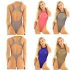 Womens Sleeveless Swimsuit See Through Sheer High Cut Swimwear Bodysuit Thong