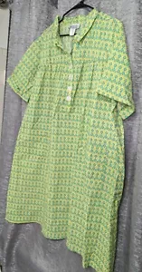 Anthony Richards Yellow/Green Dress/Night Gown NWOT Short Sleeve Plus Women's 3X - Picture 1 of 8