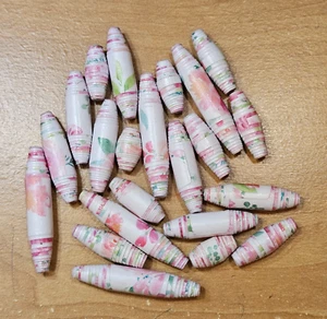 Cuentas de papel sueltas enrolladas 22 quilates surtidas para hacer joyas artesanales hágalo usted mismo barniz floral - Imagen 1 de 3