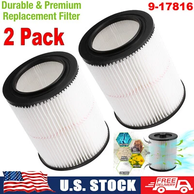 HOUSMILE 2 Pack Cartridge Filter for Shop Vac Craftsman 9-17816 Wet Dry Air Filter