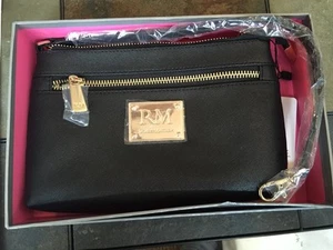 Robert Matthew Wristlet /Shoulder Sophia Black - 24k Gold Hardware NWT - Picture 1 of 4