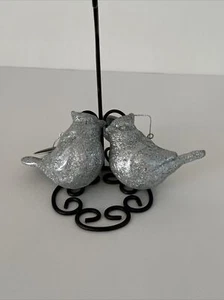 NUEVO Juego de 2 adornos de árbol de Navidad de pájaro cardenal plateado ENVÍO GRATUITO - Imagen 1 de 7