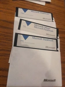 3 Diskette Set for Microsoft Mouse and Paintbrush 5.25 inch Floppy Diskettes - Picture 1 of 4
