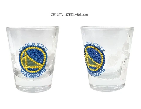 Bling Shot Glass AUSTRIAN CRYSTAL Any Basketball Team NBA 76ers Sports Bedazzled Cover