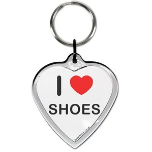 Shoes I Love Heart Shaped Key Ring (52mm x 36mm) - Foto 1 di 2