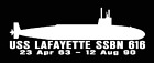 USS LAFAYETTE SSBN 616 Sylwetka Naklejka U S Navy USN Military S001