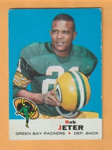 Bob Jeter Green Bay Packers 1969 Topps #7 Iowa Hawkeyes Weir WV arrugado - Imagen 1 de 2
