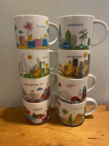 8 Starbucks Coffee You Are Here Becher Tassen Virginia Florida Dallas Pittsburgh - Bild 1 von 21