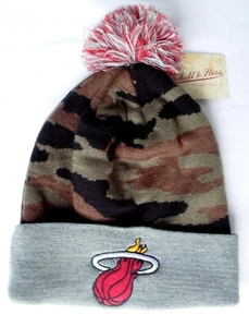 Sombrero Gorro Tejido Miami Heat CAMUFLAJE NBA Talla Única OSFM Invierno Puño Pom Gorra Oficial - Imagen 1 de 3