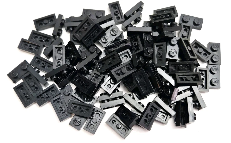 Lego 1 x 2 Placas Lote Negro Parte 3023 CANTIDAD 100 Ladrillos de Construcción Paquete Sin usar, en caja Acabado Foto 1 de 1
