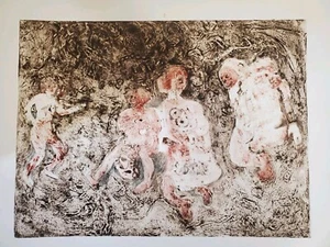 Marion MAAS Colored Abstract Etching Print Possibly A Monotype - Picture 1 of 8