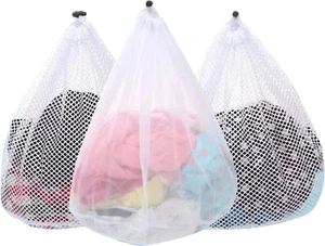 3Pcs Mesh Laundry Bags Washing Machine Mesh Wash Bags Jumbo for Delicates Clothe - Picture 1 of 12