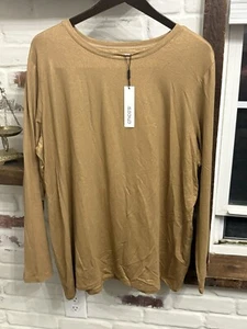 Chico's Shirt Camel Folie Schimmer Lagenlook Tee Langarm Oberteil Neu mit Etikett Gr. XXL (4) - Bild 1 von 6
