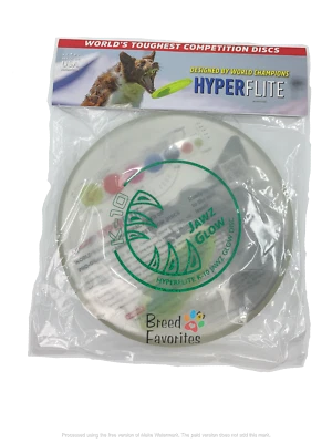 Hyperflite Glow in the Dark JAWZ Dog Frisbee Disc Large 8 3/4" - Image 1 of 2
