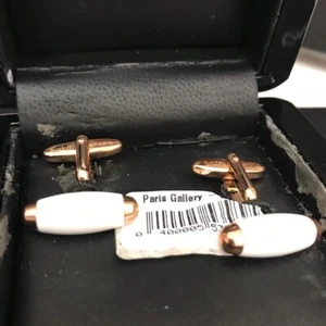 NEW Original Korloff gold and white color Cuff Links 642320225 - Picture 1 of 11