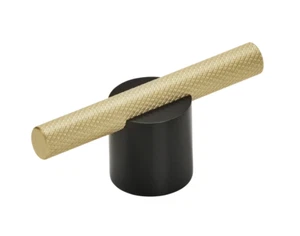 Perno de gabinete de barra Amerock Transcendent de 3-3/16 pulgadas | negro y dorado | BP741416MBMG - Imagen 1 de 1