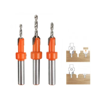 Wood Countersink Drill Bits Set for 2.8 3 3.2 3.5mm Pilot Screw Hole Woodworking - Picture 1 of 17