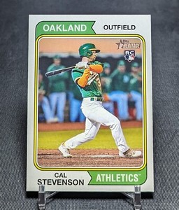 Cal Stevenson Rookie Card RC 2023 Topps Heritage Baseball #176 Oakland Athletics