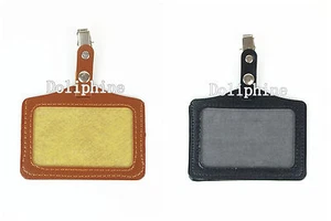 Horizontal Name Tag ID Badge Holder with Swivel Clip  - Picture 1 of 8