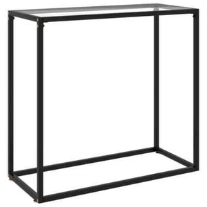 Transparent Console Table 80x35x75 cm Tempered Glass & Steel Furniture - Picture 1 of 5