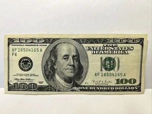 Series 1996 ~ US One Hundred Dollar Bill Note $100 ~ Atlanta ~ AF 16504165 A - Picture 1 of 6