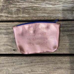PINK SHIMMER MAKE UP BAG IPSY 'AND OFF SHE WENT TO RULE THE WORLD’