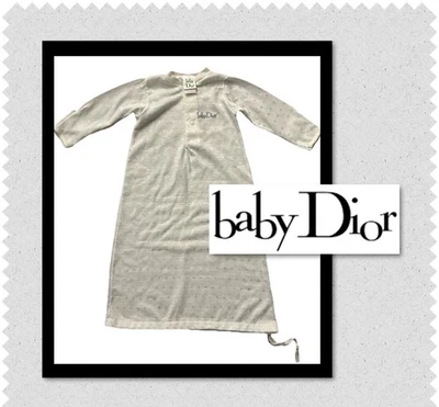 Camisón Baby Dior Layette blanco ceñido inferior ropa de dormir para bebé 0-3 meses Foto 1 de 4