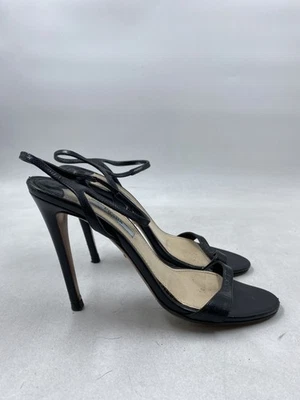Tacón de salón con correa de tobillo de cuero negro Prada W 6,5 Foto 1 de 4