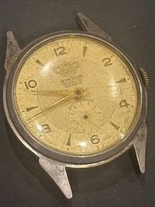VTG Windsor Manor Jeweled 35mm Swiss Men’s Mechanical Watch For Parts or Repair - Picture 1 of 24