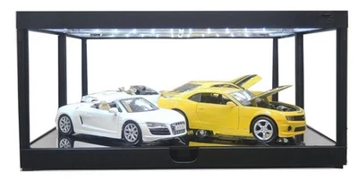 1:18/1:24 Stackable Display Case w LED Lights - Black - King Creations KC7710MBK - Image 1 of 3