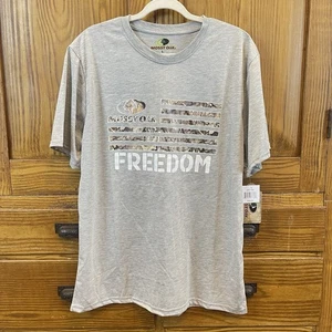Camisa Mossy Oak Freedom Flag Para Hombre Camiseta Grande Gris Brezo Camuflaje América - Imagen 1 de 6